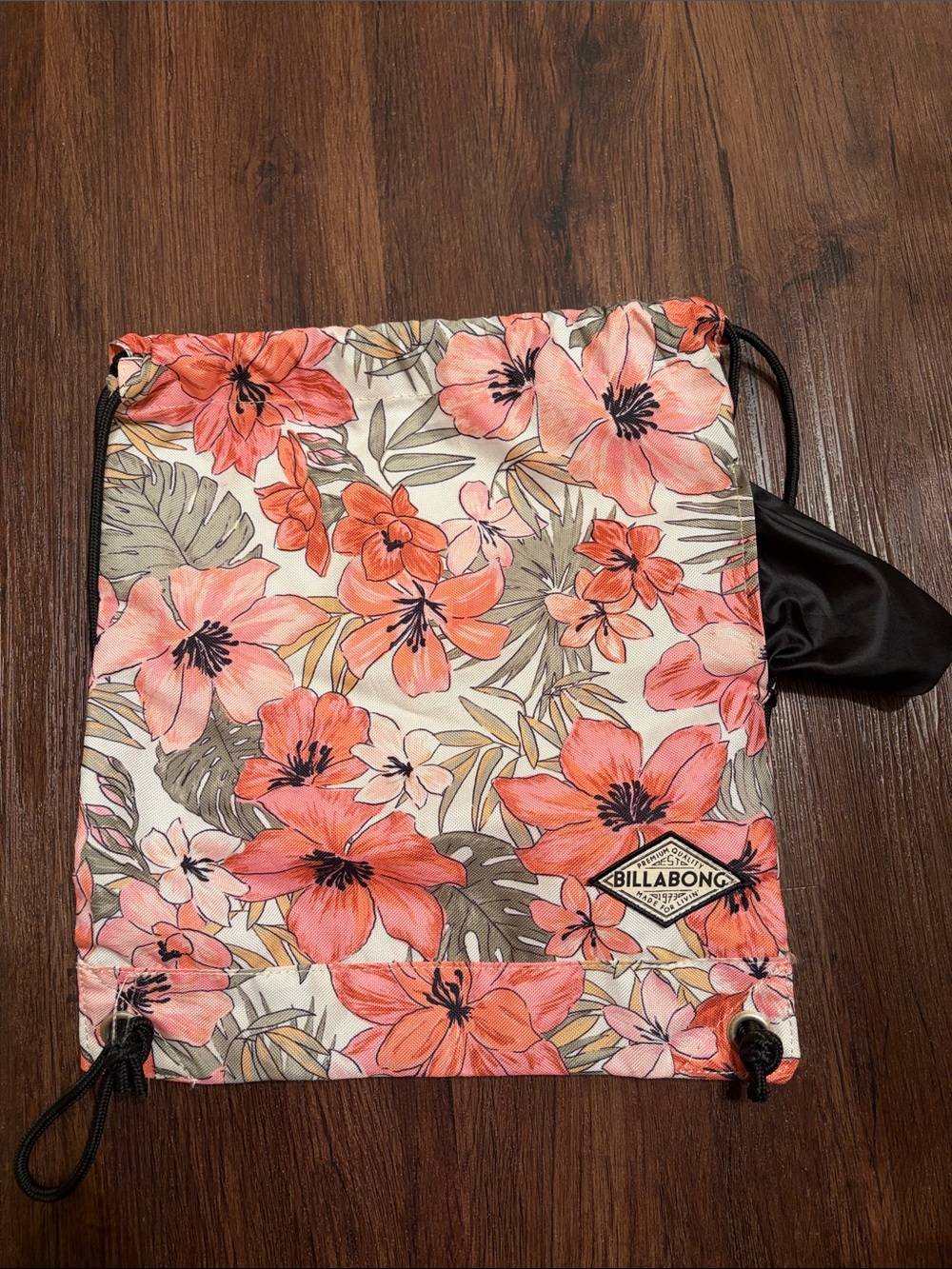 Billabong sack backpack with zipped pocket floral like new